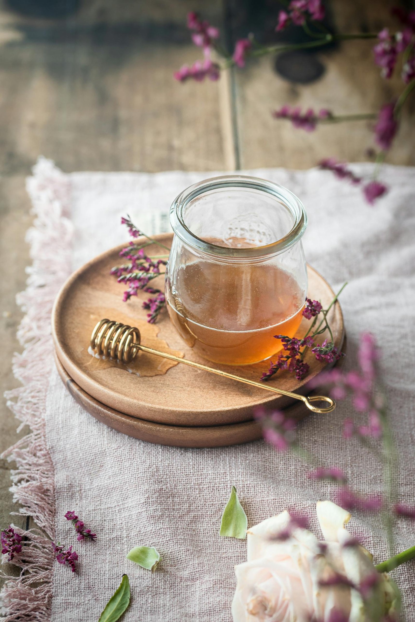 Still Life with a Jar of Honey, and Herbs